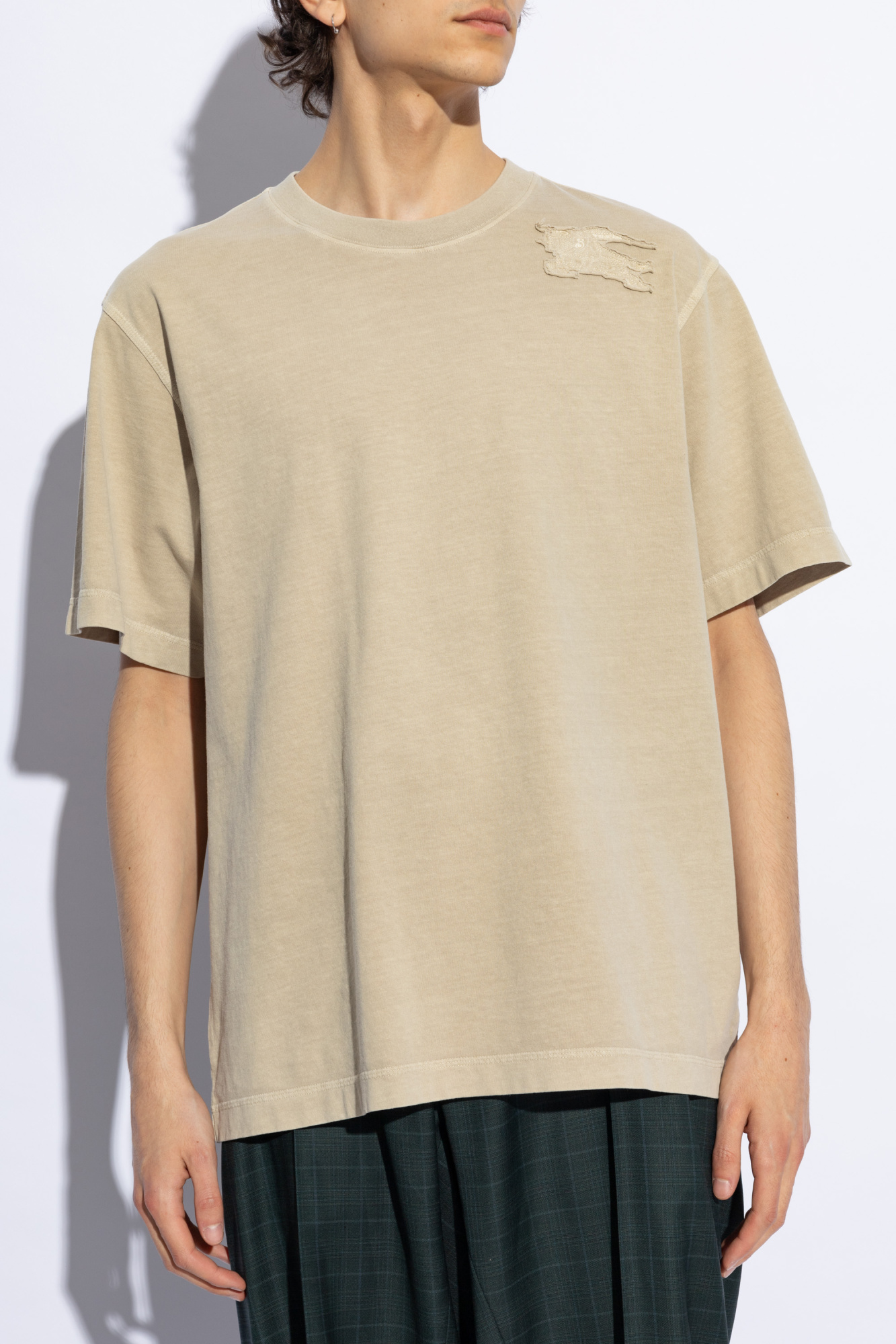 Beige T shirt with patch Burberry Vitkac France